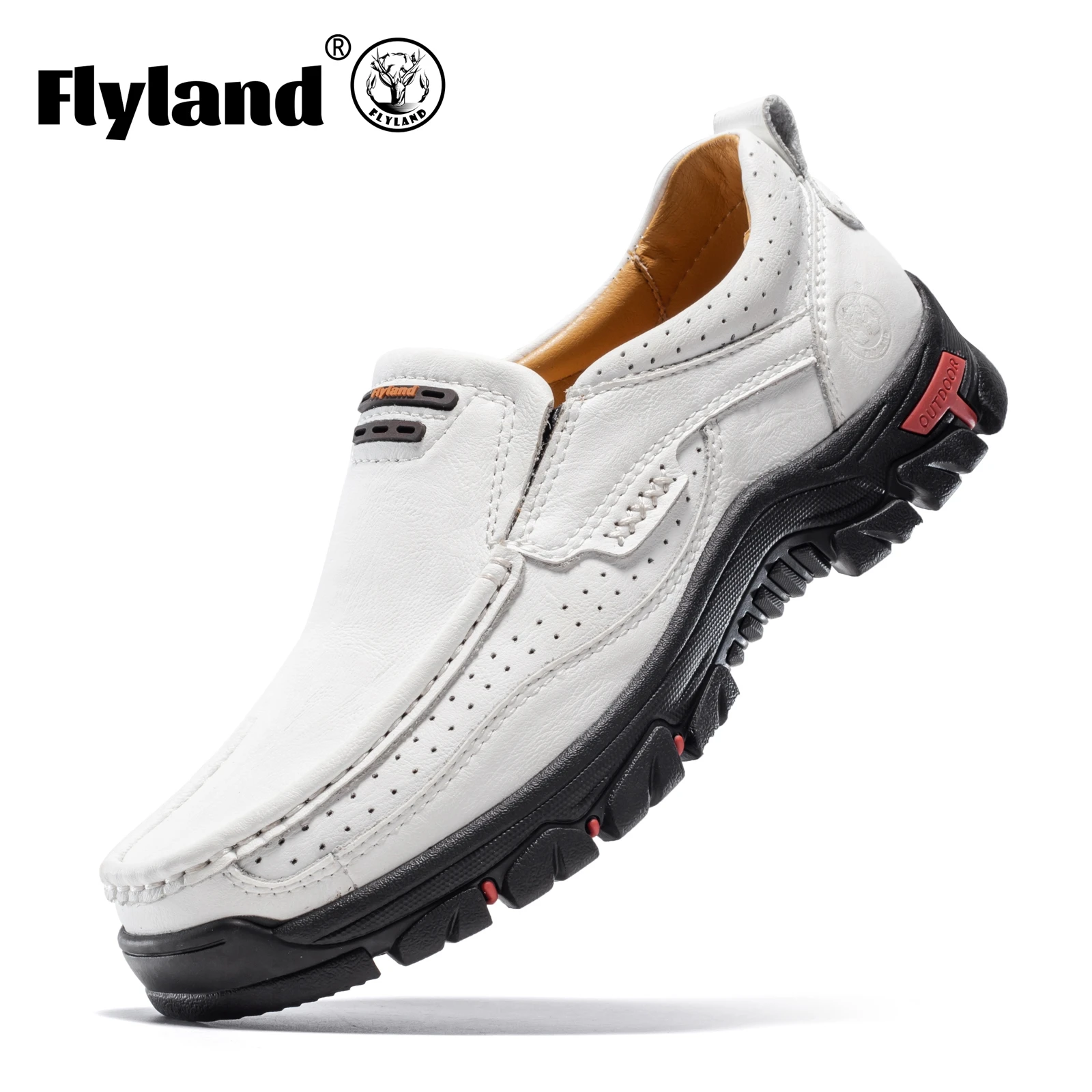 

FLYLAND модные мужские кожаные модельные туфли на платформе, ботинки на плоской подошве, топсайдеры