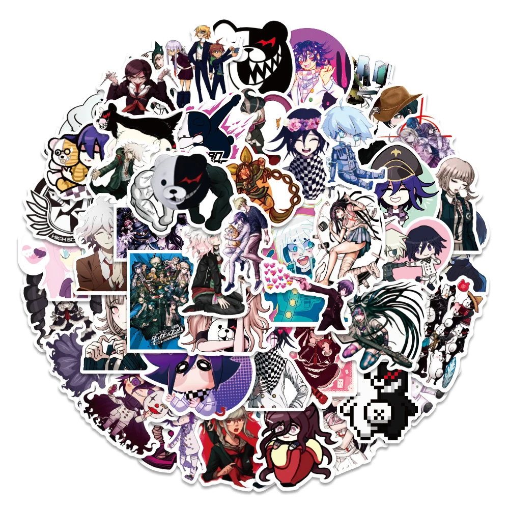 10/30/50pcs Naegi Makoto Kyoko Danganronpa Anime Stickers Byakuya Junko Sticker Motorcycle Laptop Skateboard Phone Cool Decals