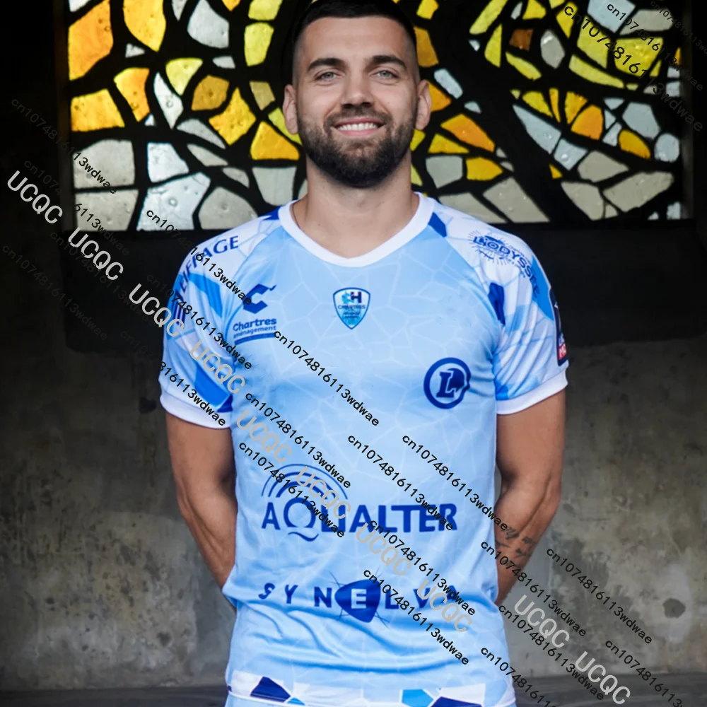 

25/2026 Новое поступление C'Chartres Métropole, гандбольный трикотаж, Франция, повседневная мужская спортивная дышащая спортивная одежда с короткими рукавами для взрослых и детей