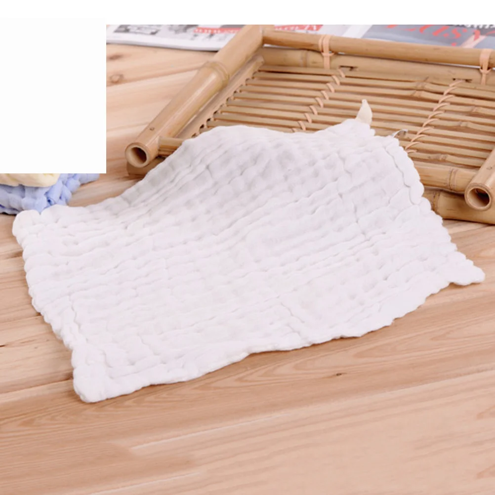 5 قطعة منشفة شاش قطنية لا تسبب الحساسية مكونة من 6 طبقات منشفة ناعمة ماصة للاستخدام اليدوي للطفل حزمة ألوان سادة لطيفة وصديقة للبشرة