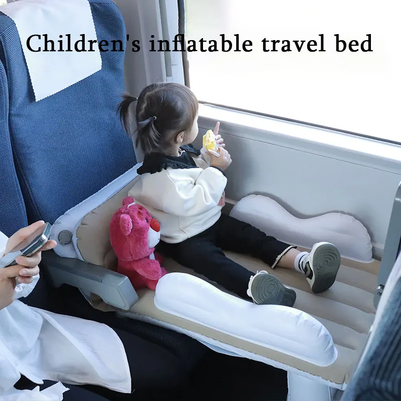 Materasso gonfiabile per bambini Tappetino per auto posteriore per auto per bambini Materasso per aereo pieghevole Materasso ad aria floccato addensato da viaggio all'aperto