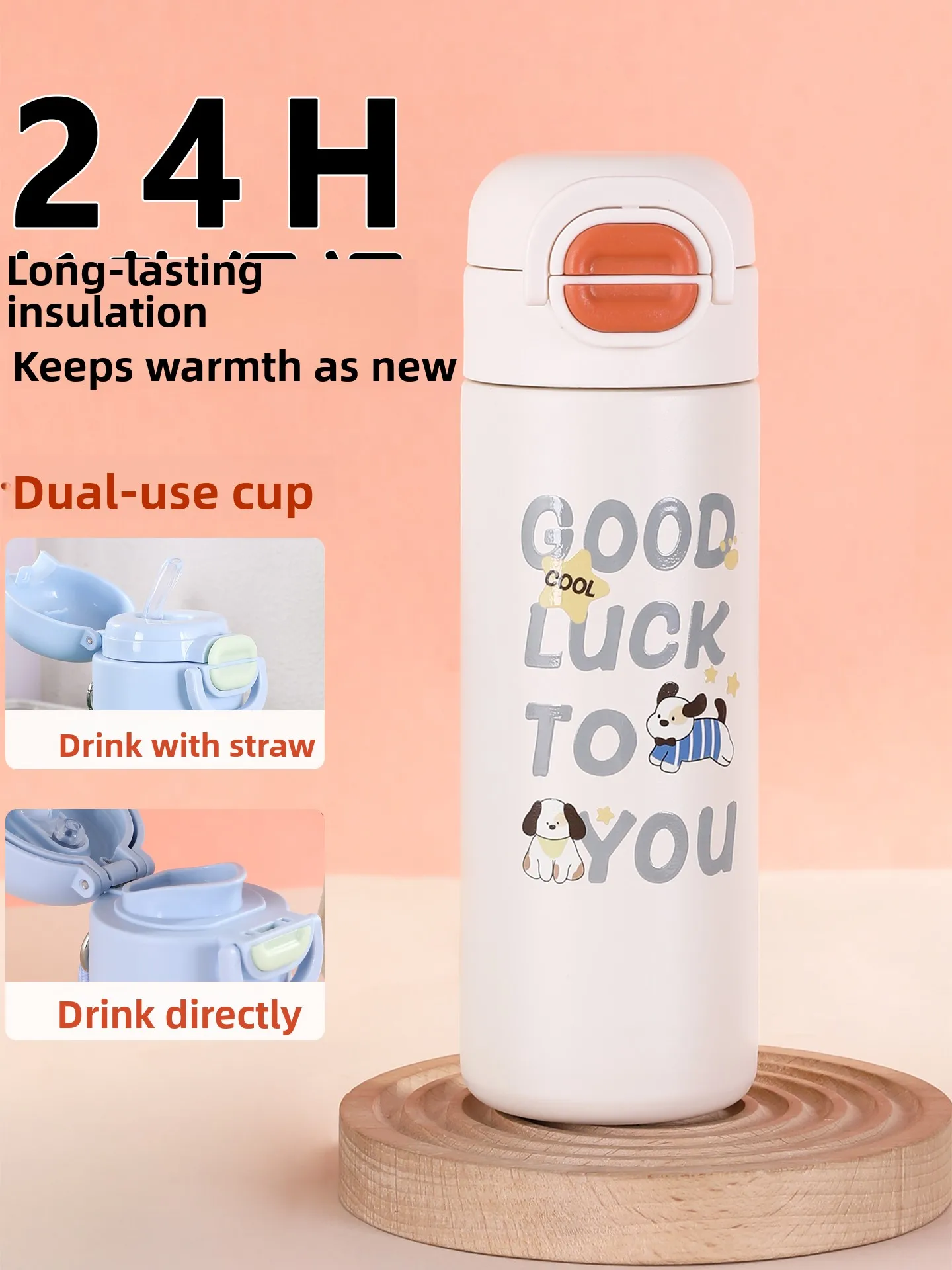 

New 2025 Children's Portable Insulated Stainl Steel Water Bottle 36 ade Cartoon Design Boys Girls Student Travel Cup