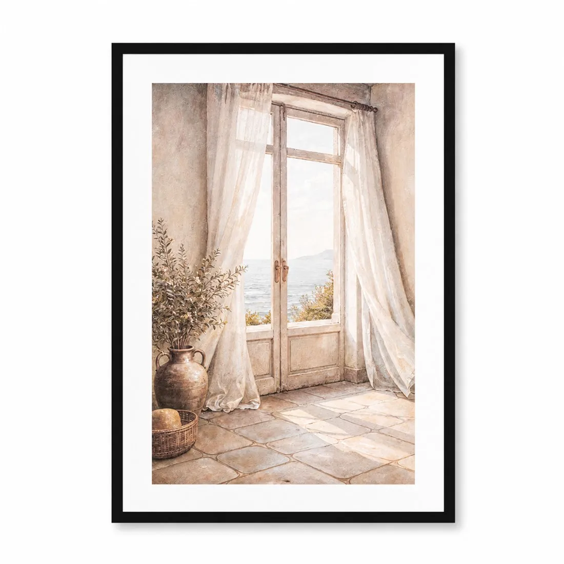 Mediterranean Dawn Poster,Canvas Wall Print,High‑Grade Home Decoration Artwork for Bedroom,Living Room,Office & Interior Space