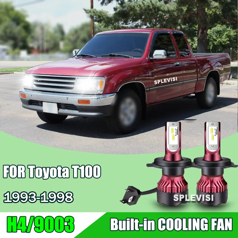 Um par de lâmpadas de farol de carro LED COB 12V de longa duração   Lâmpada Automotiva IP67 para Toyota T100 1993 1994 1995 1996 1997 1998 HiLo H4 Luzes