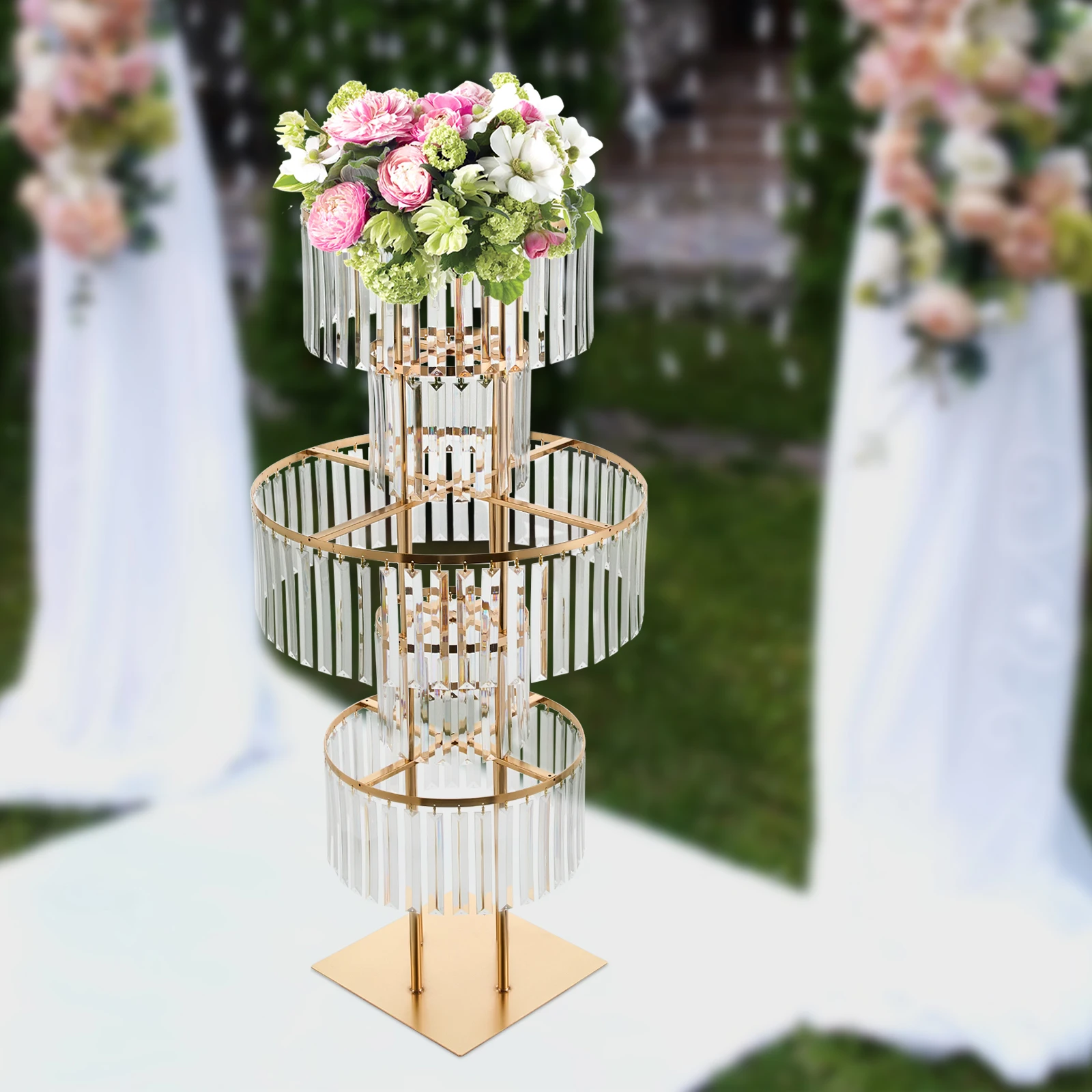 43.3 Inches Tall Wedding Centerpieces Stand, Acrylic Flower Stand for Wedding Event Restaurant Hotel Decoration