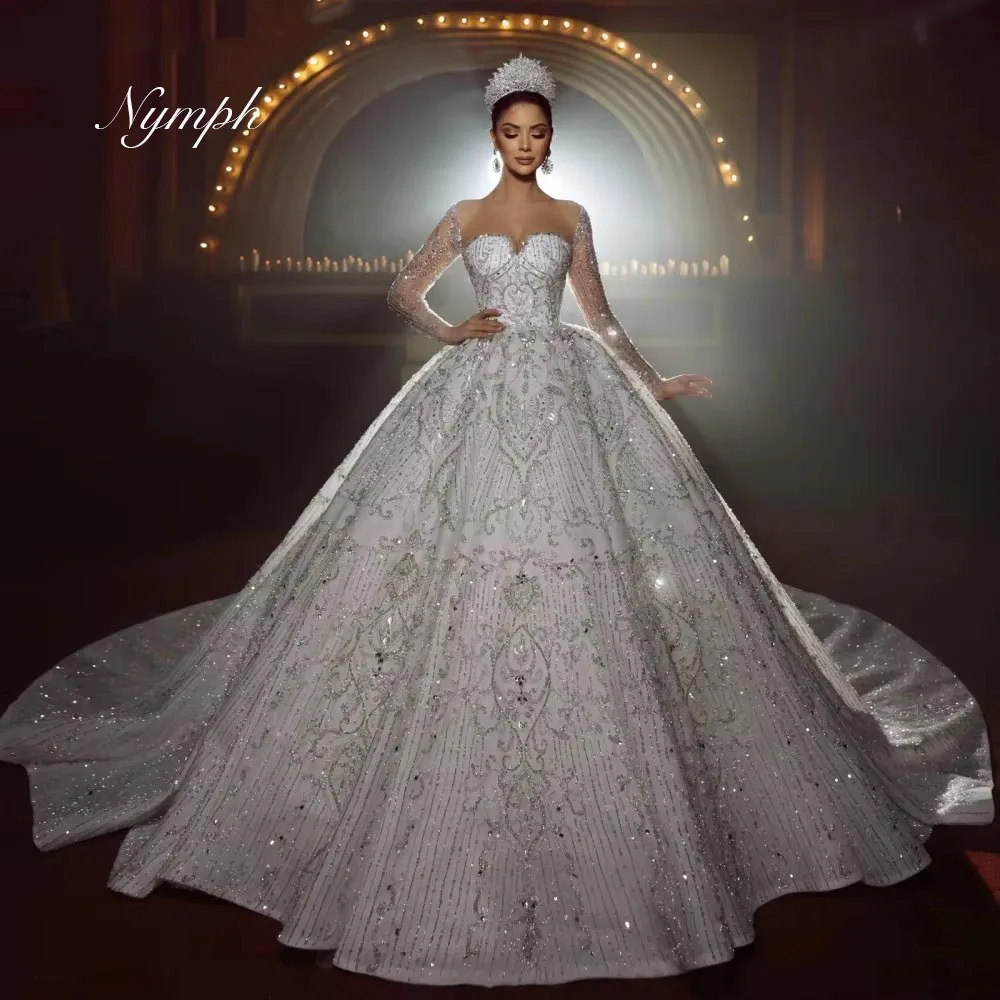 

Gorgeous Embroidery Beaded Lace Wedding Dress 2025 Customized Sequined Bridal Gown Off Shoulder Bride Dress Vestido de novia