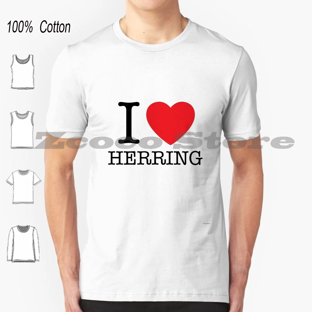 I Love Herring T-Shirt 100% Cotton Men Women Personalized Pattern Herring Jewish Fish Smoked Salmon Lox Holland