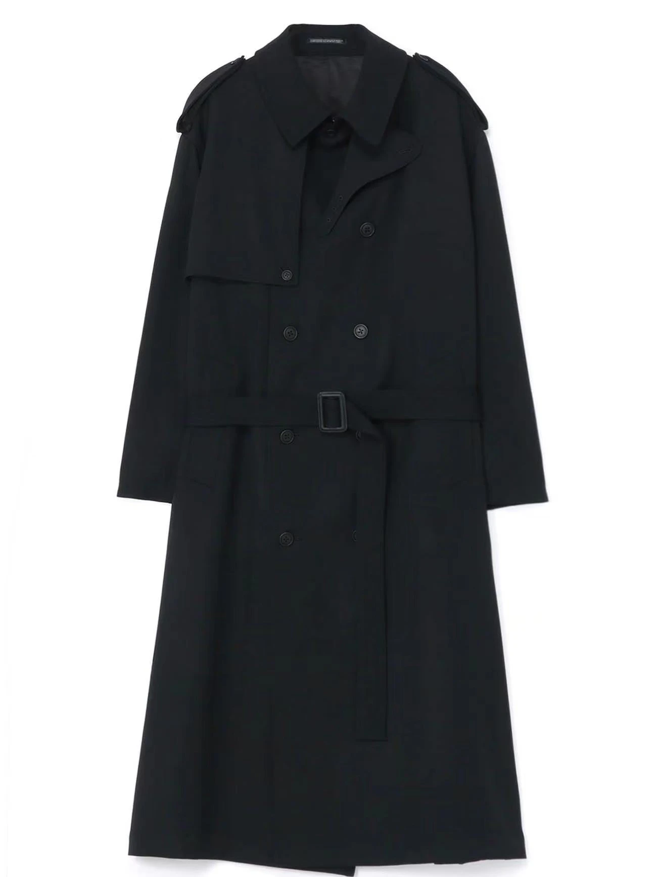 YAMAMOTO-Style Coat 2024 HighQuality Rain Coat Trench Coat 23Aw Gabardine Long Double Breasted Casual Long Coat