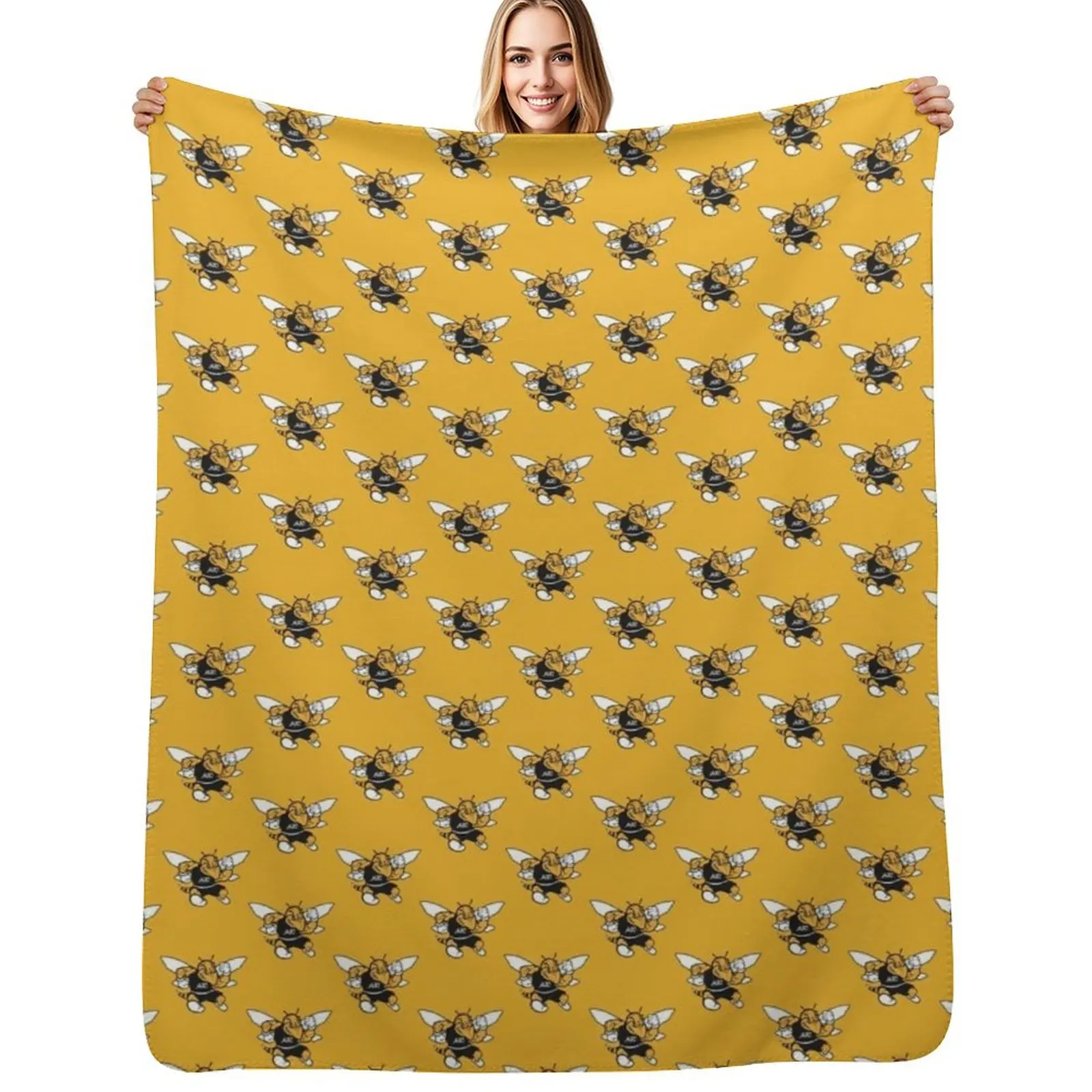 American International College (AIC) Yellow Jackets Throw Blanket Custom decorative Soft Fashion Sofas Luxury St Large Blankets
