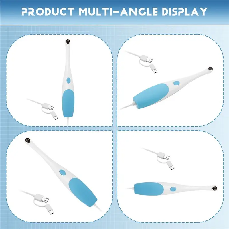 AS60-For Android Phone PC Compatible Handheld Type-C Endoscope Inspection Borescope 3 In 1 USB Snake Camera 6 LED Lights