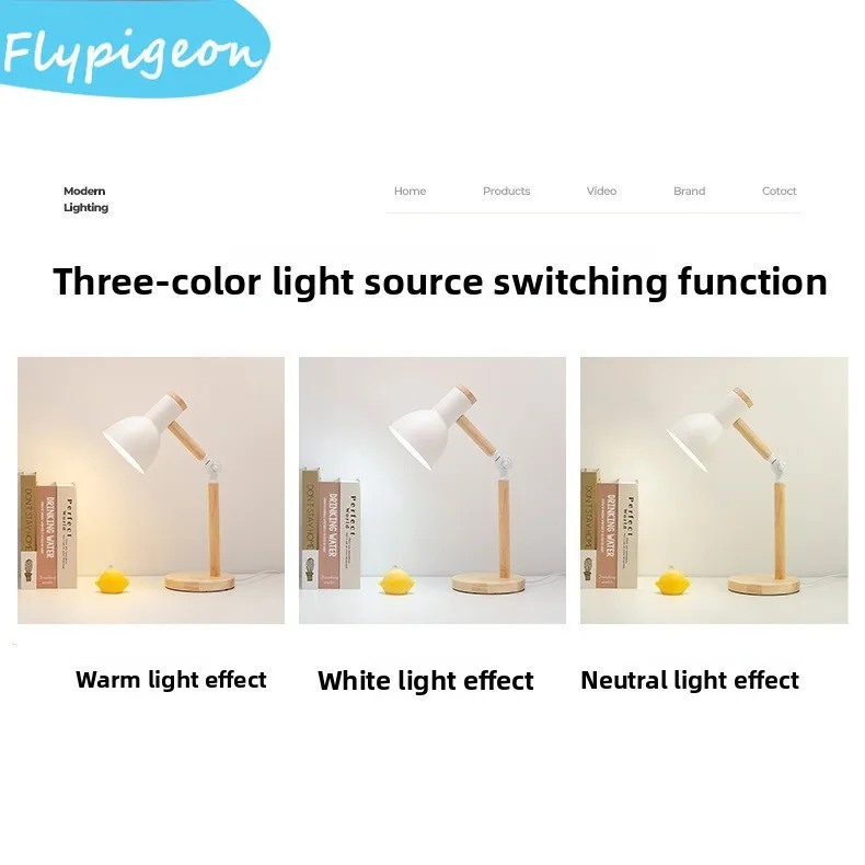 

Nordic Macaron LED Table Lamp Wooden Eye Protection For Dormitory Desk College Student Bedroom Bedside Night Light Table Light