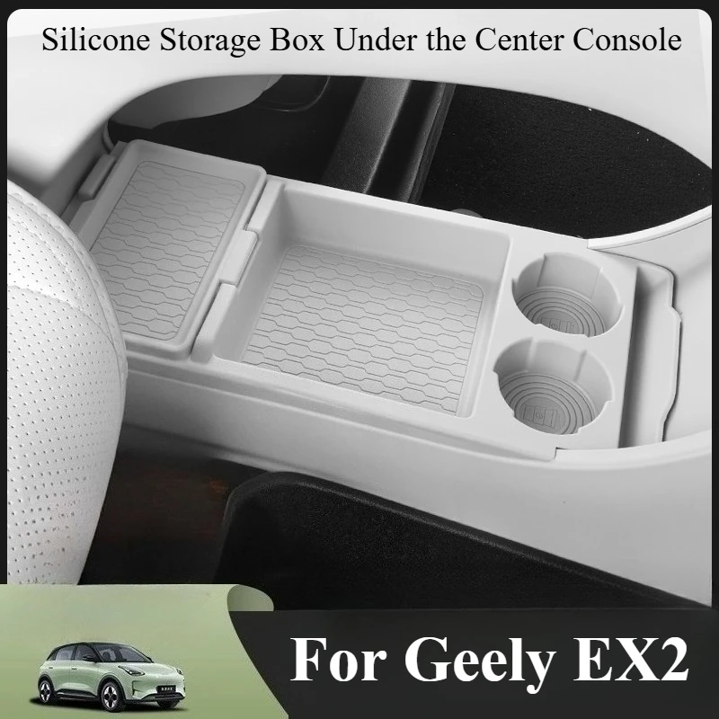 

For Geely EX2 Proton eMAS 5 Silicone Center Console Lower Storage Box Non-Slip Car Organizer Tray