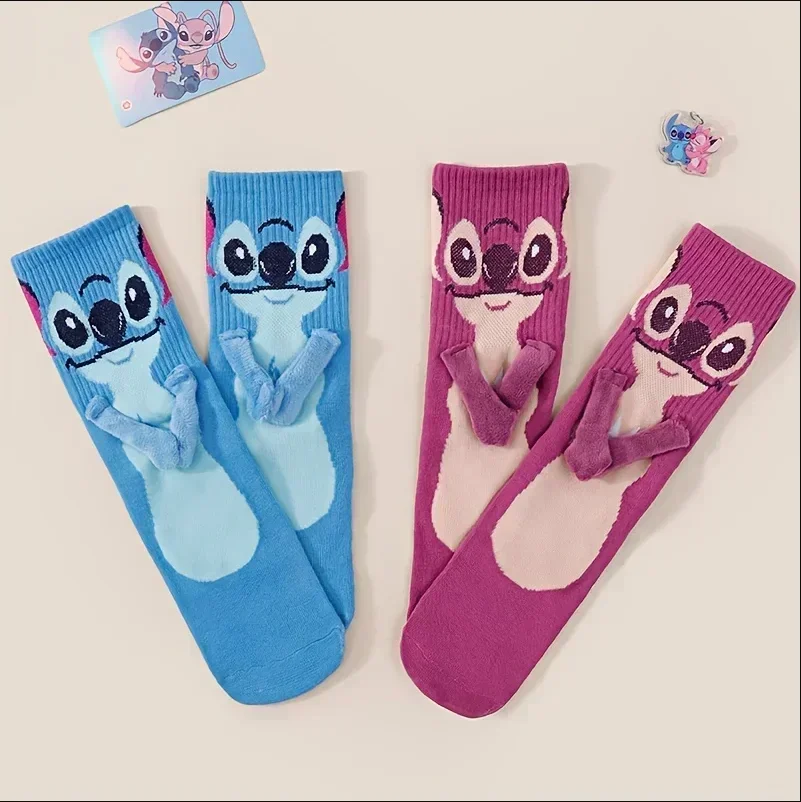 Bandai Anime Attraction Hand in Hand Socks Men and Women Mid Tube Interesting Couple Socks Floor Socks Funny Home - view 4