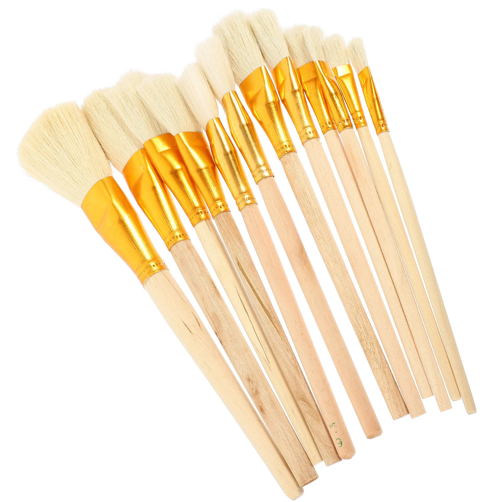 12 قطعة من فرش الطلاء الزيتي بألوان مائية من الأكريليك، مجموعة مقبض خشبي، فرشاة رسم فنية احترافية، فرشاة رسم
