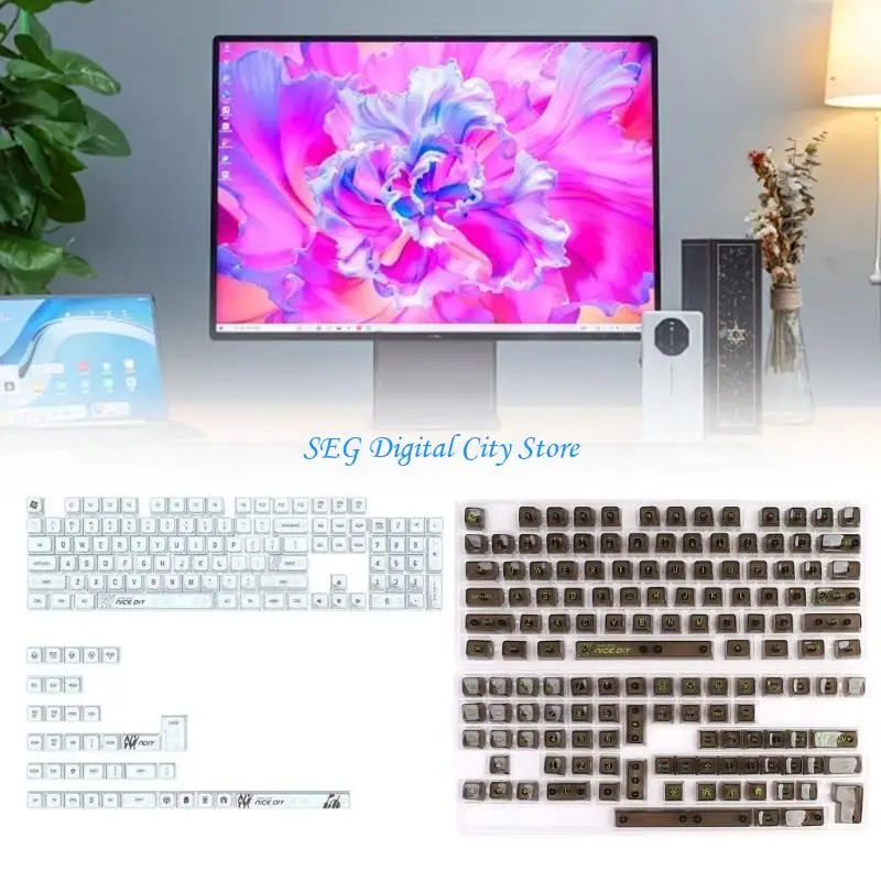 

U75B Stylish Keycaps MDA Profile Backlit Keycaps for 61/68/75/84/87/98/104/108 Keyboard for Customized Typing Experience