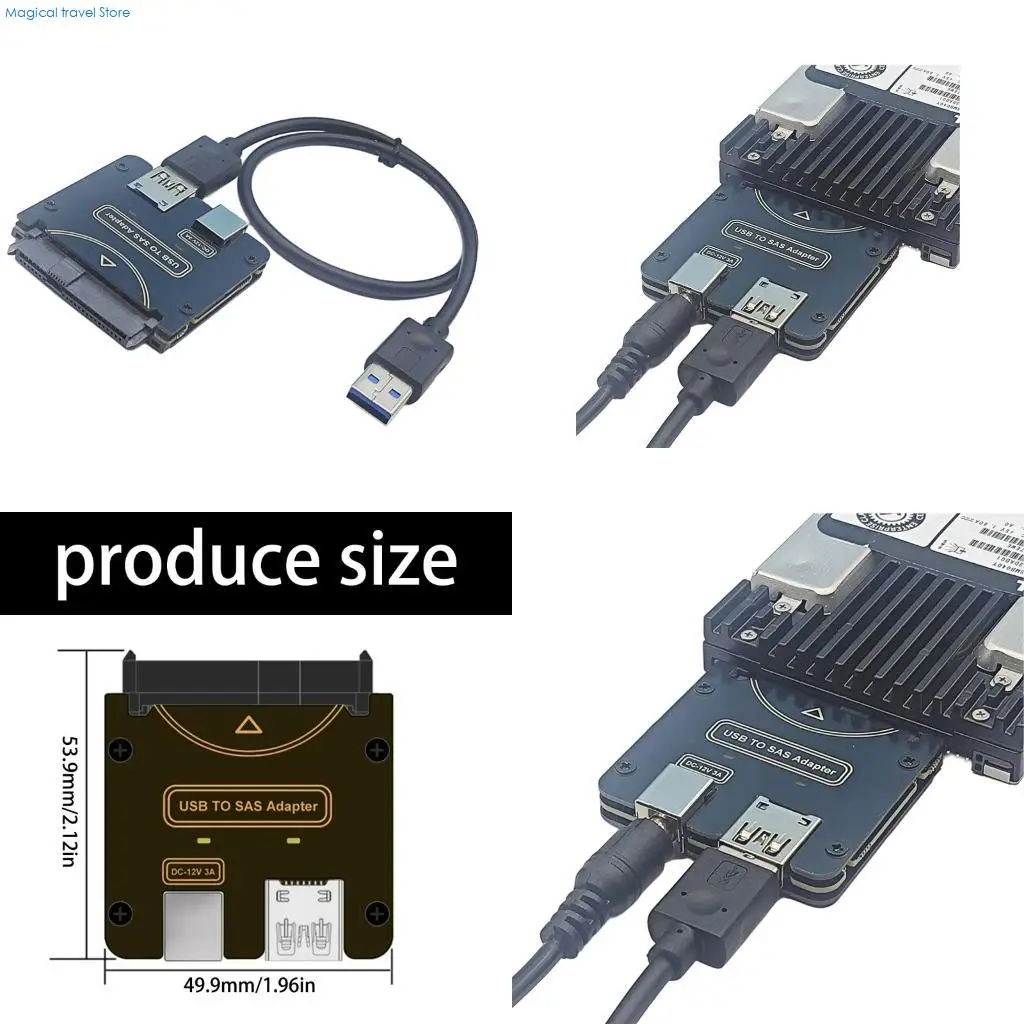 

N2UB USB ToSAS 29-контактный адаптер-конвертер Кабель для привода SFF8482 Требуется питание 12 В