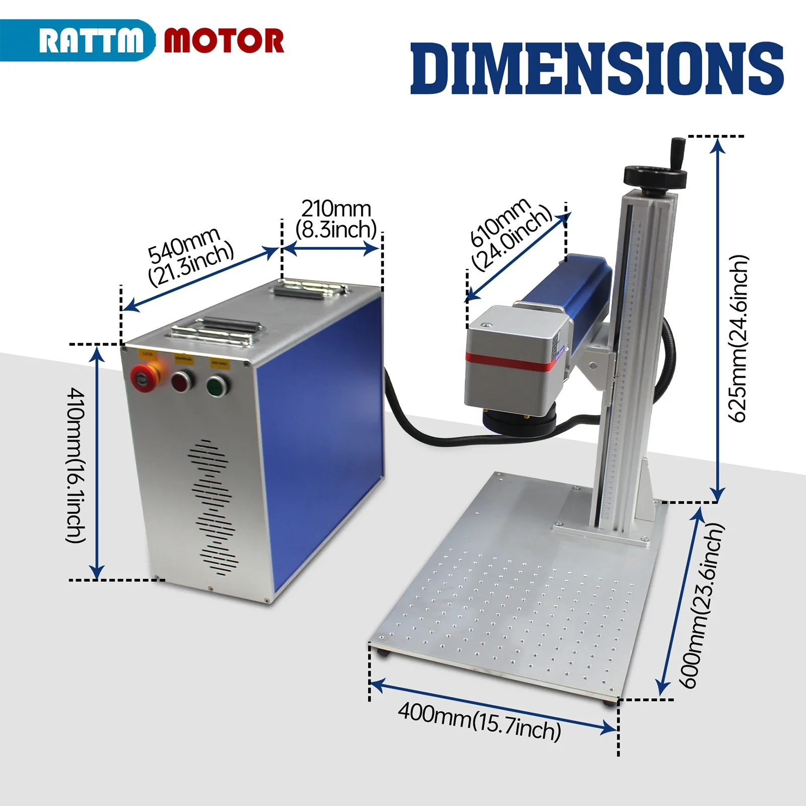 SG7110 Galvo Raycus/JPT 30W/50W MOPA 60W/100W Fiber Laser Marking Machine Split type Fiber Laser for Metals Engraving