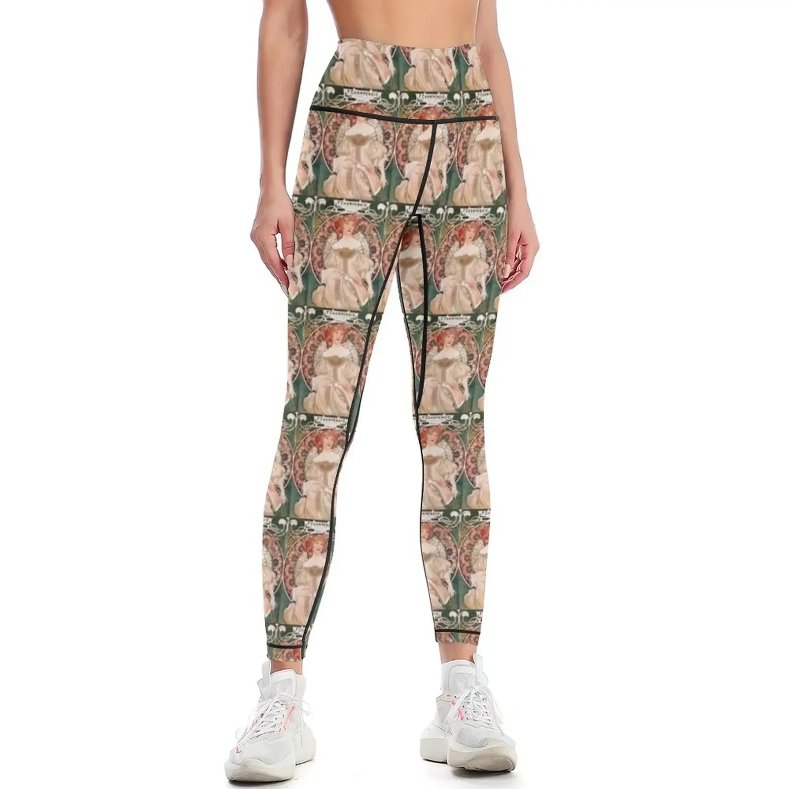

F. Champenois Imprimeur-diteur,1897,Alphonse Mucha,art nouveau Leggings sports for gym sportswear for gym Womens Leggings