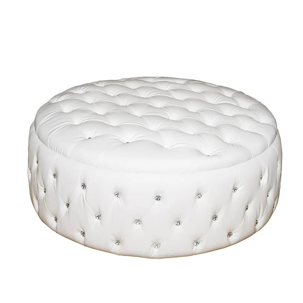 Furniture salon waiting area Round white sofa for diamond salon