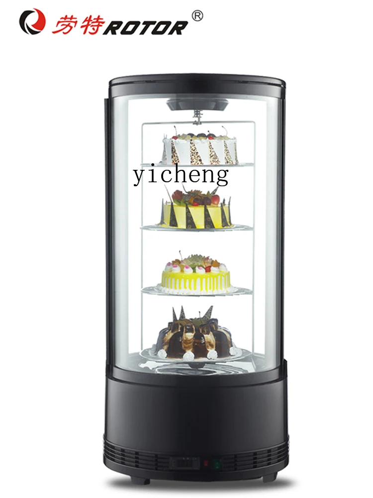 Tqh Desktop Display Cabinet Refrigerated round Fruit Drink Glass Fresh Cabinet Air Cooling