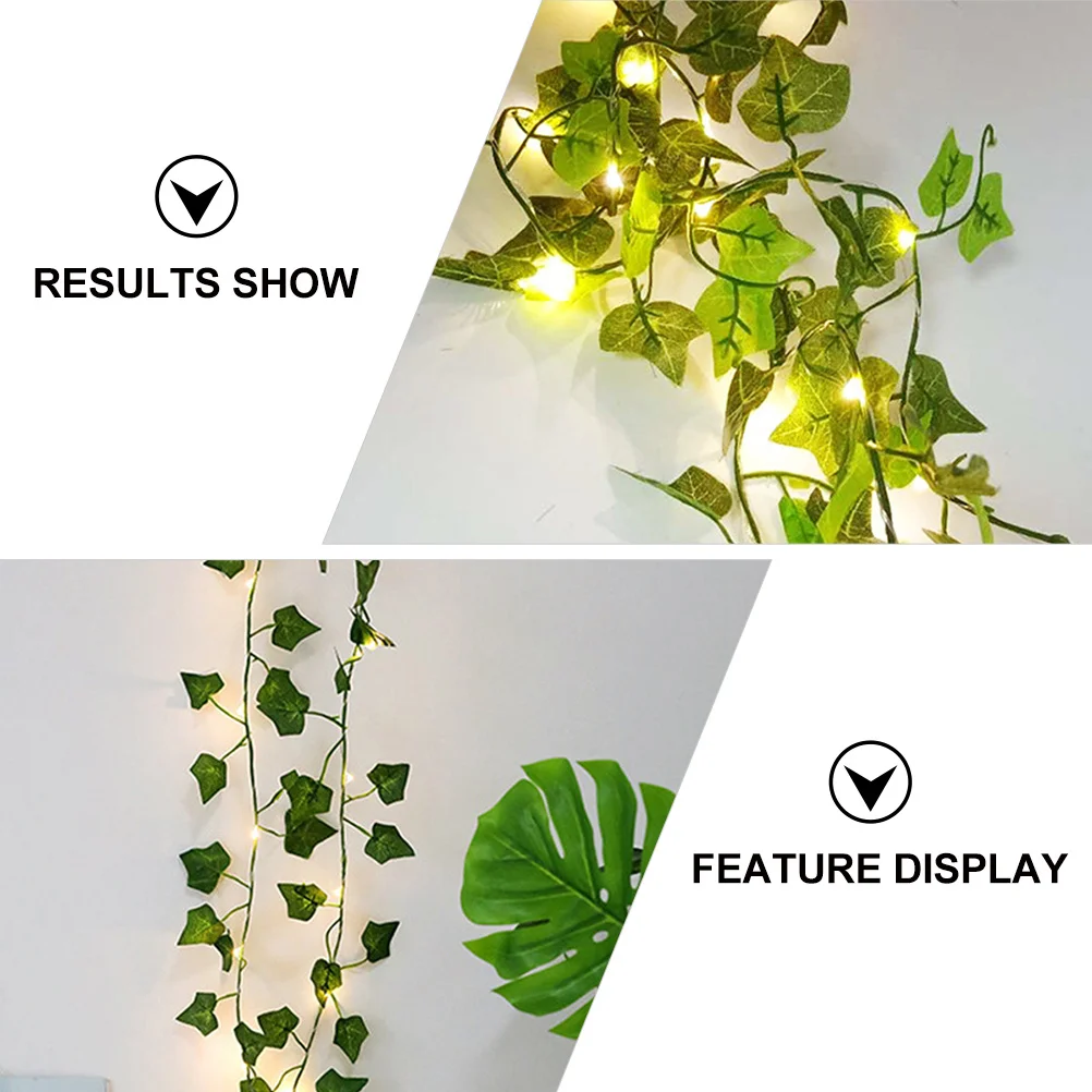 Simulation Sweet Potato Leaves LED Decorative Light String Fake Vine String Light Greenery Vine Lamp Holiday Party Wedding