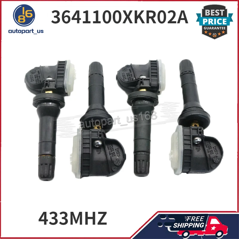 

4 шт. 3641100XKR02A 4 шт. TPMS датчик давления в шинах 433 МГц для Haval F5 F7 F7X H2s H4 H6 H7L GreatWall P8 VV5 VV6 VV7