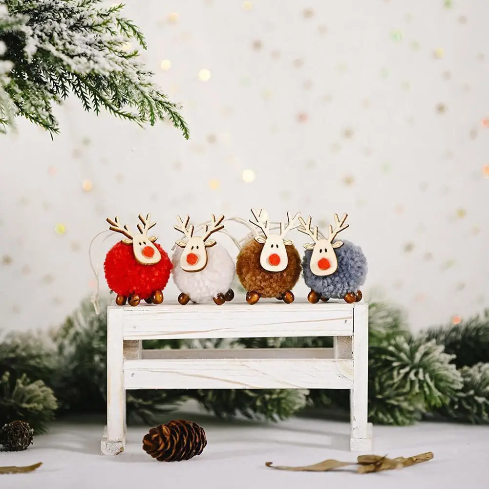 New Creative 2024 Christmas Decorations Felt Deer Pendant White Christmas Pendant Pendant Tree Elk Pet Cute D0T7