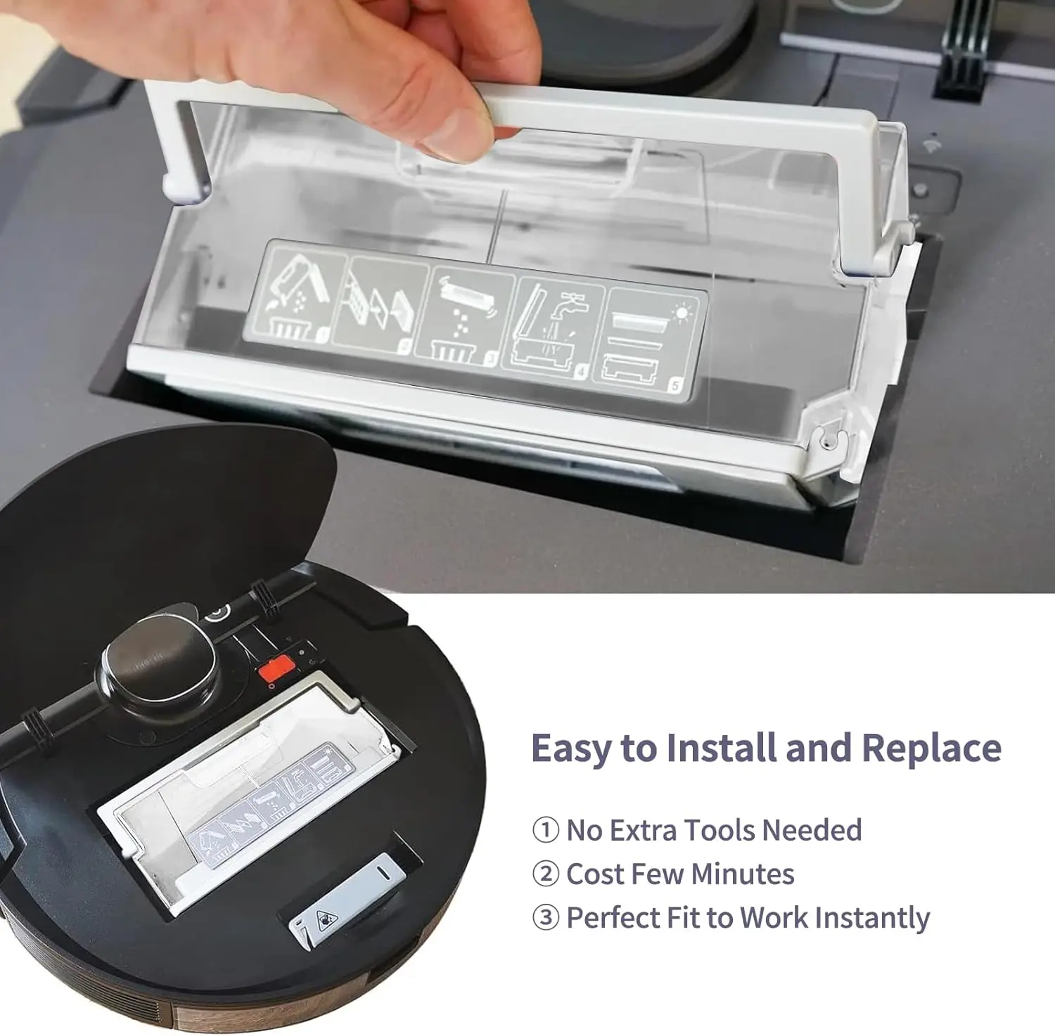 قطع غيار غطاء الفرشاة الرئيسية لصندوق الغبار لملحقات المكنسة الكهربائية الروبوتية Ecovacs Deebot T10/X1