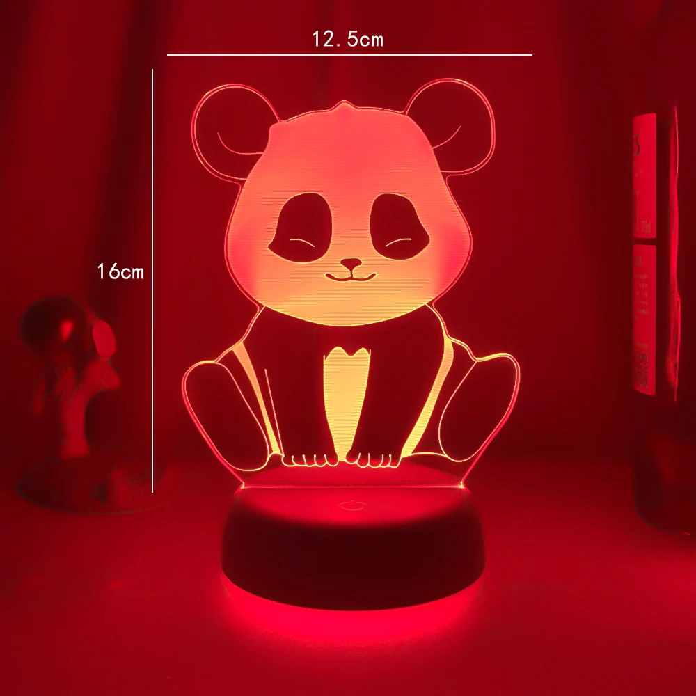 Creative 3D Panda Led Novelty light 7 Colors Battery powered USB operated Night lamp Indoor Cute decoration Bedroom Table Lamp