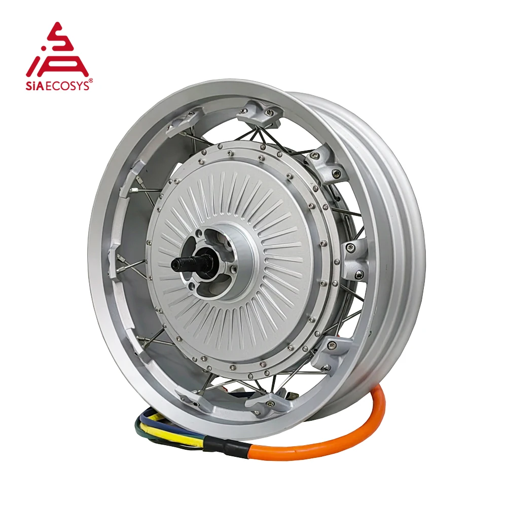 QSMOTOR 273 High-Speed E-Motorcycle Spoke Hub Motor 8000W V3 72V with 17x4.25 Inch Moped Wheel Rim 120kph