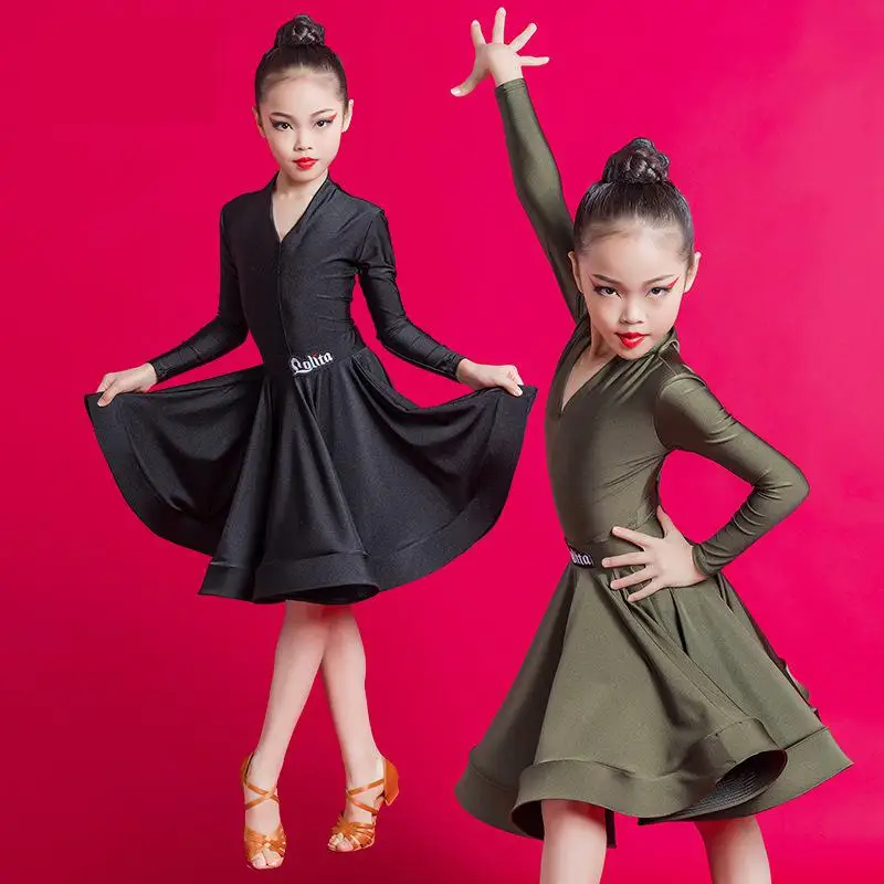 

Latin Dance Dress For Ballroom Dancing Big Skirt Cha Cha Costume For Girl Flamengo Tango Fringe Dress Professional Dance Costume