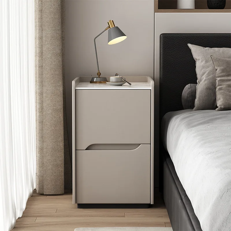Extremely narrow smart bedside table, multi-functional household bedroom, small cabinet, bedside table, light luxur