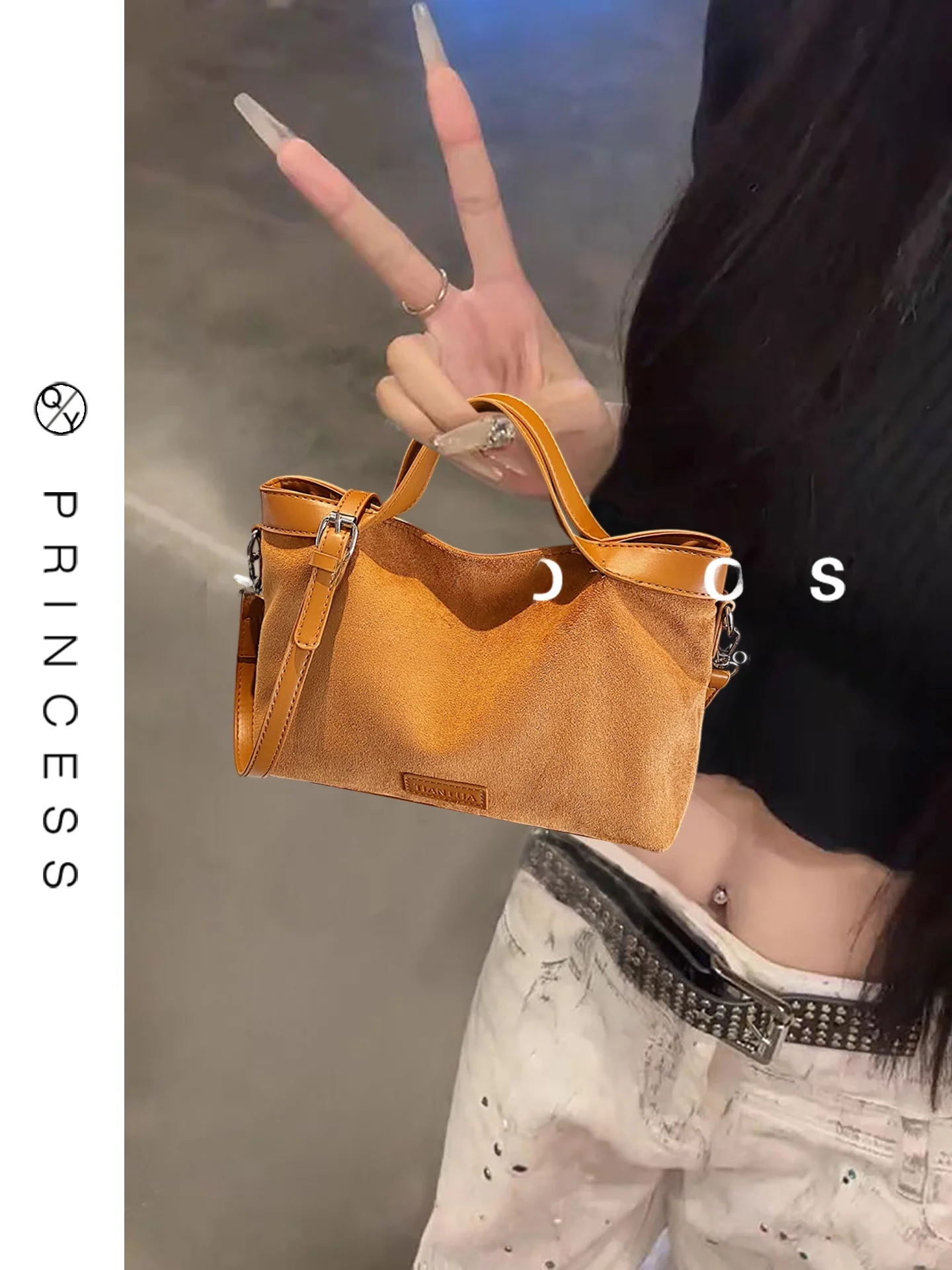 

Retro Suede Women's Handbag Commuter Design Single oulder Bag Versatile Crossbody Bag Casual Simple Sle Soft Handle
