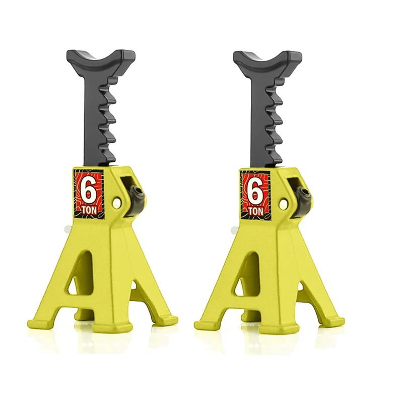 AS96-2X For 1/24 SCX24 FCX24 RC Car Jack Stand Pair Rack Repairing Protective Stand Adapter Tire Change  Lift, Yellow