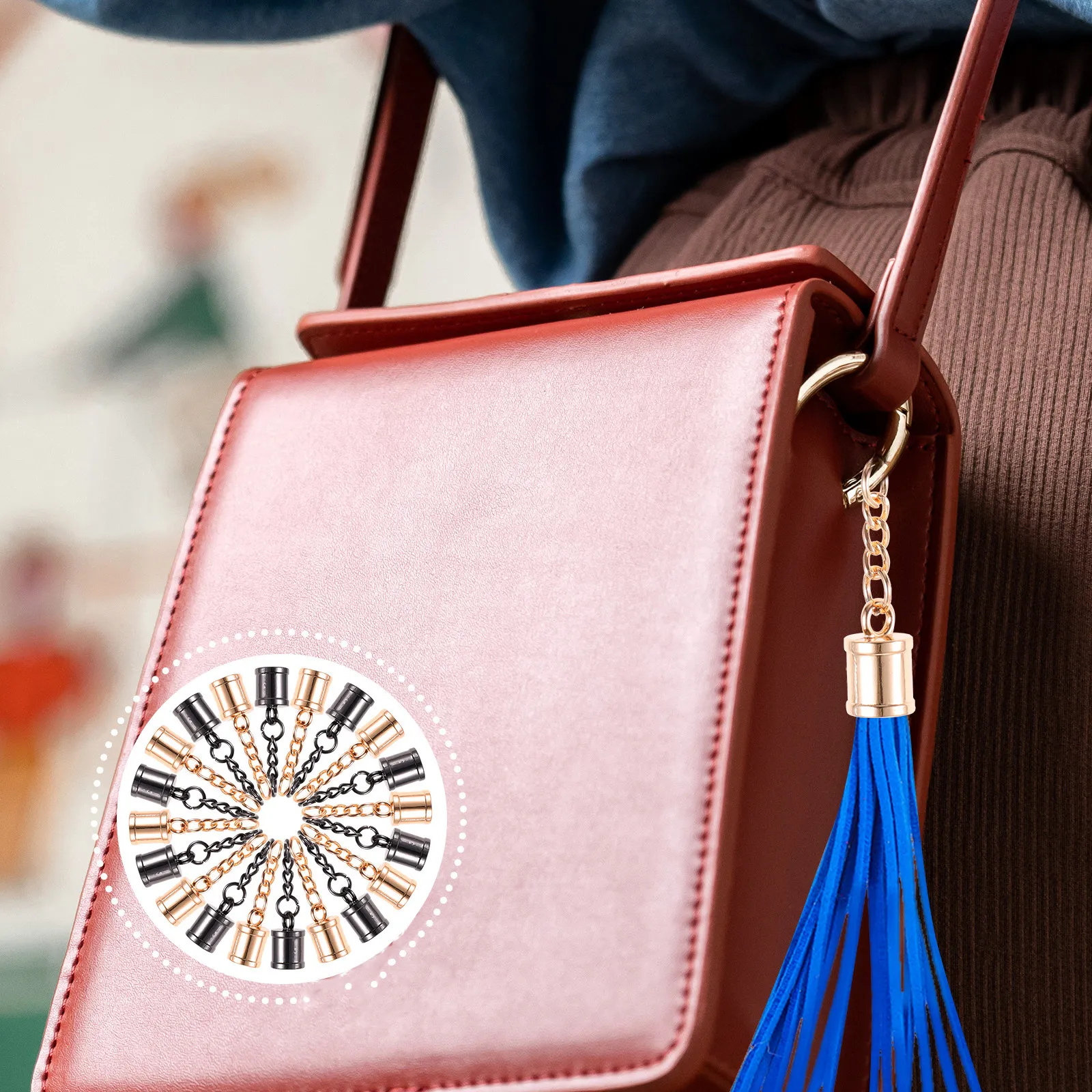 

20Pcs Premium Metal Tassel Cord End Caps Sturdy Screw Type Tassel Making Materials for Bag Pendant Keychain Phone Chain DIY