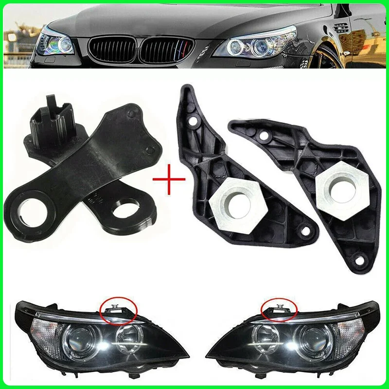 

4Pcs For BMW E60 E61 525i 530i 540i 545i 550i Car Front Headlamp Repair Kit Bracket Clip Right+Left Headlight Repair Brackets