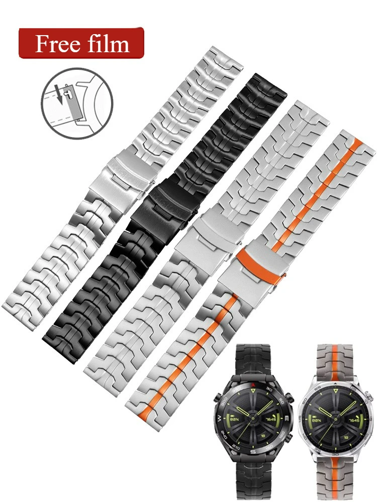 

Suitable for Huawei Watch GT 4 gt5 stainless steel watch strap with extraordinary master buds metal bracelet men's steel strap