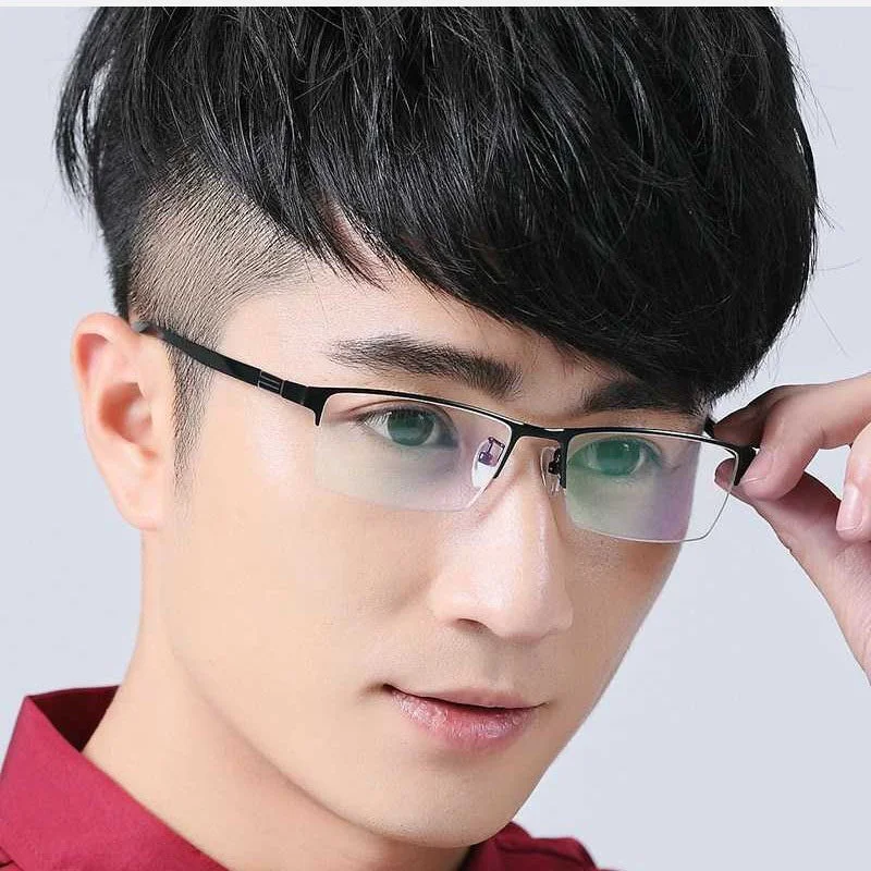 2023 Stainless Steel Bifocal Reading Glasses for Mens Anti Blue Light Business Half Frame Presbyopia Eyeglasses +1.0 To +4.0