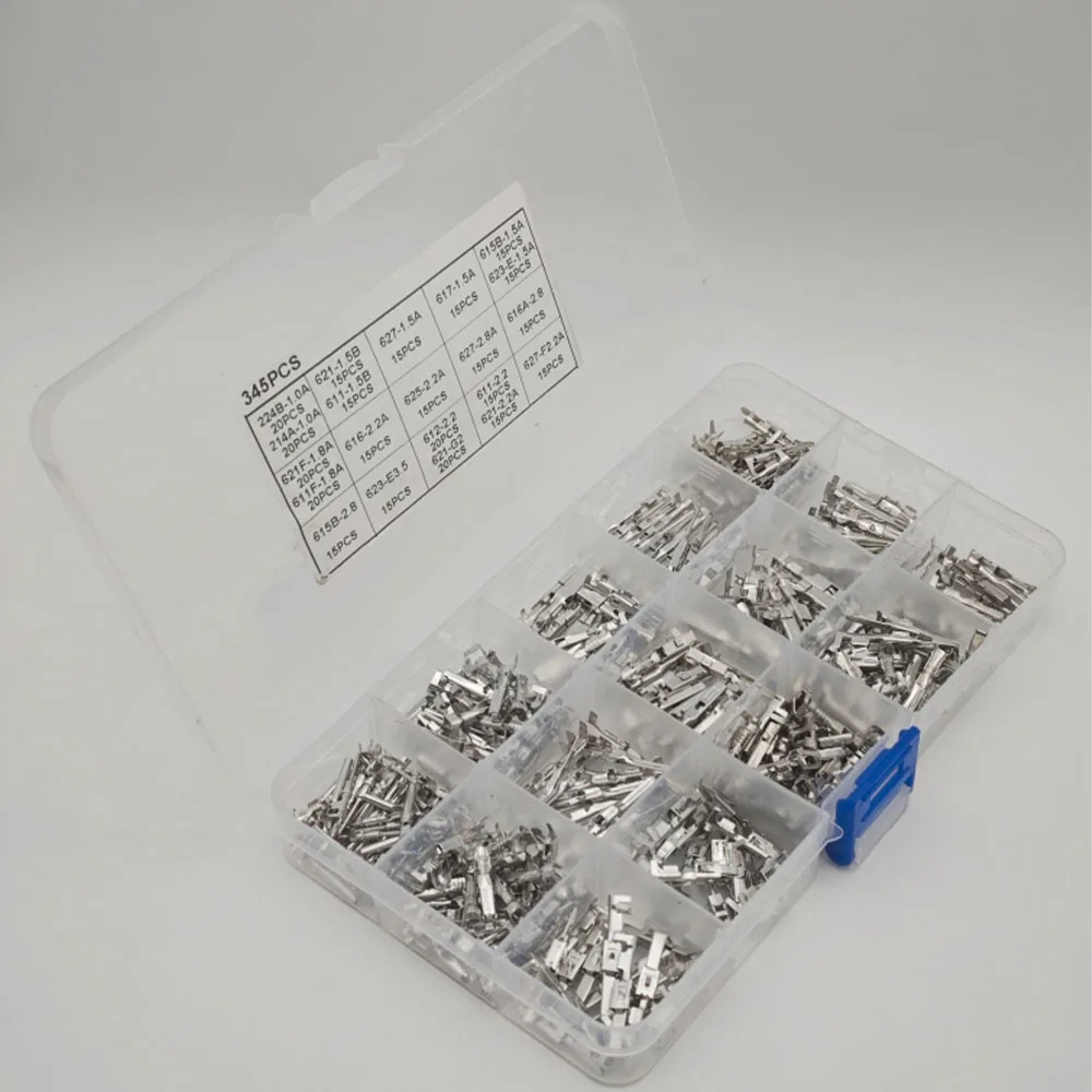 

345Pcs Electrical Wire Terminal Pins Connector Kit 1/1.5/1.8/2.2/2.8/3.5mm Male Female Connector Pins Terminal with Pin Remover