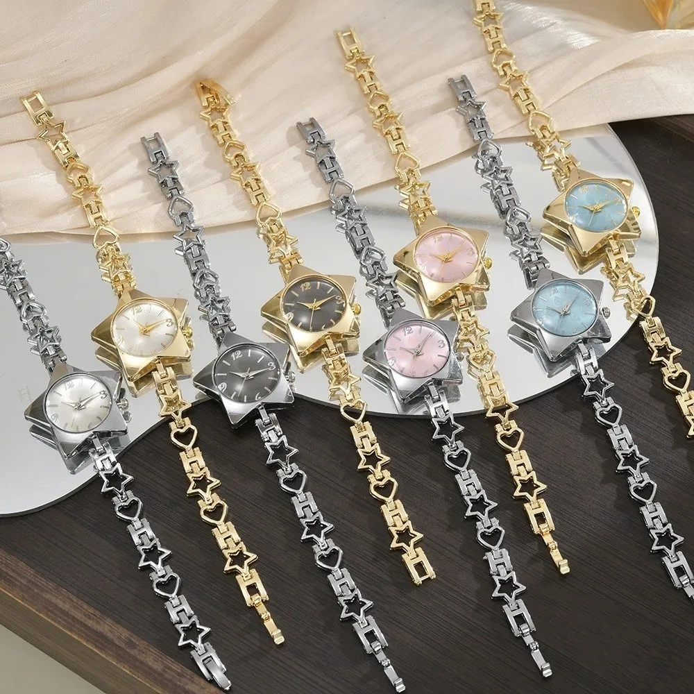 Alloy Women Watch Quartz Movement Creative Style Ladies Bracelet Watch Adjustable Luxury Star Bracelet Watch Fashion Accessory