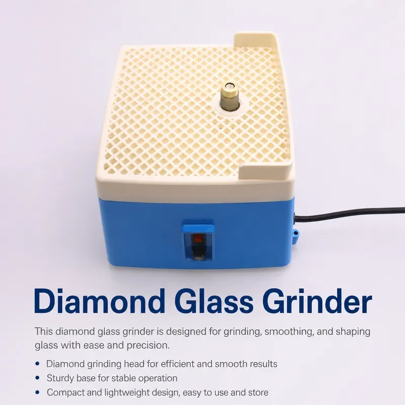 220V Portable Mini Electric Grinder Diamond Glass Grinding Machine Art Glass Polishing Tool