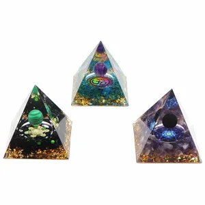 Orgonit -Pyramidenstein und Kristalle Energie, Amethyst Reiki Chakra Multiplikator, Meditationshandwerk, Heimdekoration, Schmuckgeschenke 8 Hauptverkaufssteine Reiki - №8