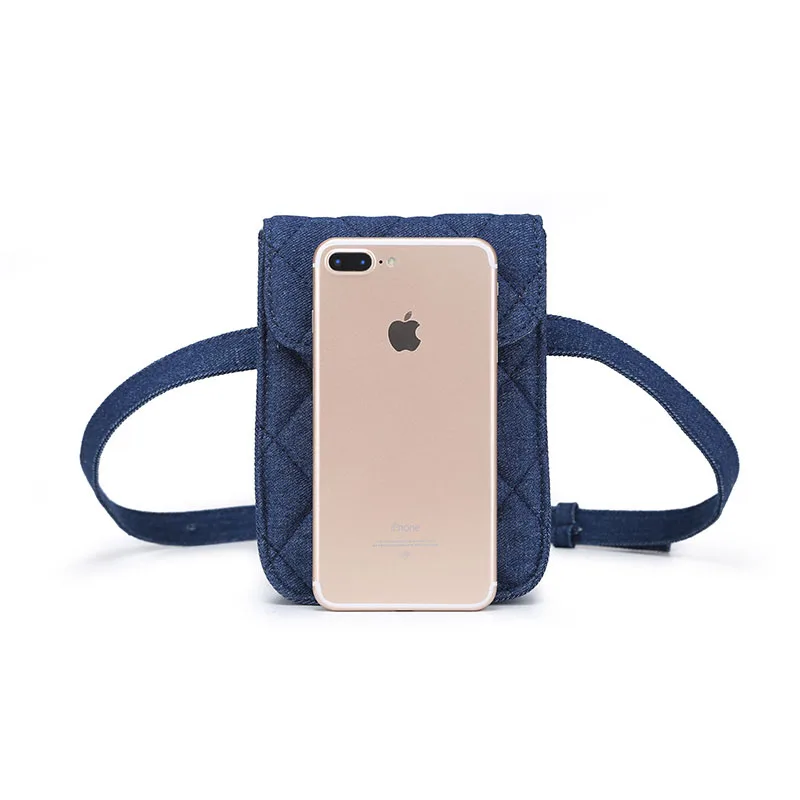 Vrouwen Taille Tas Celular Fashion Denim Plaid Fanny Pack Belt Retro Mobiele Telefoon Portemonnee Voor Tiener Meisjes Hip Bum S