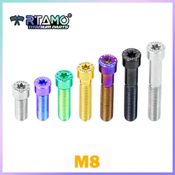 RTAMO Titanium Bolt M8X15/20/25/30/35/40/45/50 1.25Pitch Ti Fastener for Bike Motorcycle Car Rear Modified Screw (1piece)