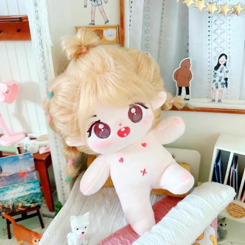 20cm Kawaii Big Eyed Fat Doll Cotton Doll Idol Stuffed Super Star Figure Dolls No Attribute Fat Body Doll Can Change Clothes Gif