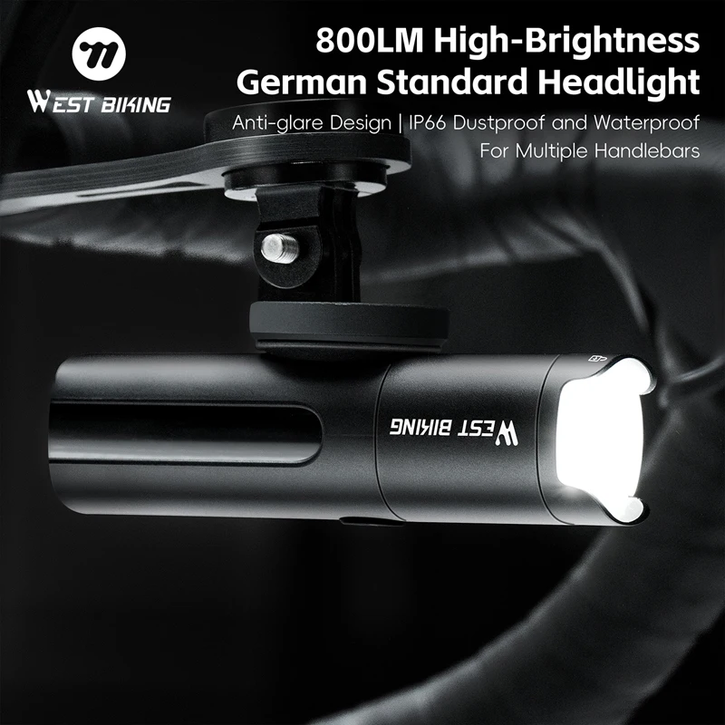 

WEST BIKING Bicycle Front Light Quick-Release Standard Rotatable Lens Dual Mounting Bicycle Light MTB Road Cycling Safety Light