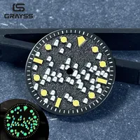 50- FATHOMS 3D Ghost Retro watch dial Green Blue Super full lume SKX watch accessories for nh35 ETA/PT5000 miyota8215 Movement