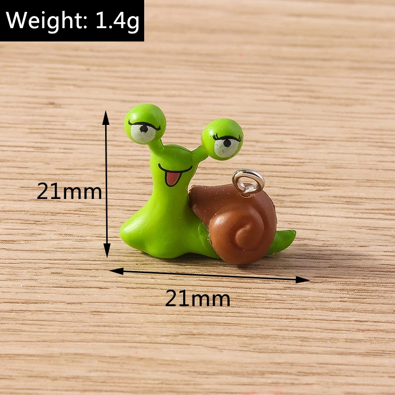 5pcs 21x21mm Cartoon Resin Snail Charms Pendants for Jewelry Making Drop Earrings Necklace Bracelet DIY Handmade Crafts Supplies