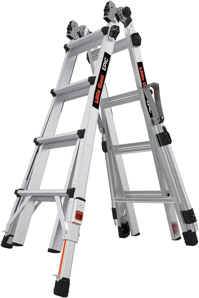 Ladders, Epic, M17, 17 Foot, Multi-Position Ladder, Aluminum, Type 1A, 300 Lbs Weight Rating, (16817-818)