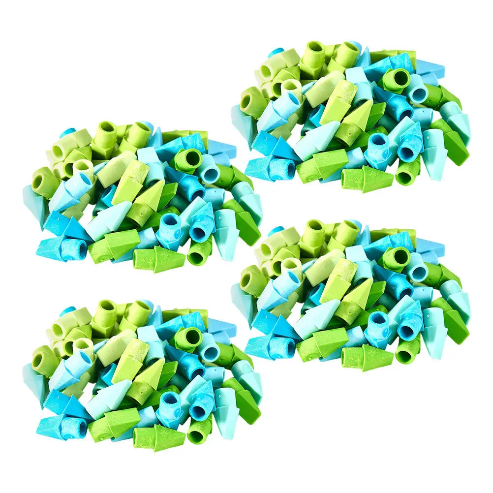 250Pcs Pencil Top Erasers Cute Torch Cap Colorful Bulk Erasers for Classroom Kids School Office Study Supplies